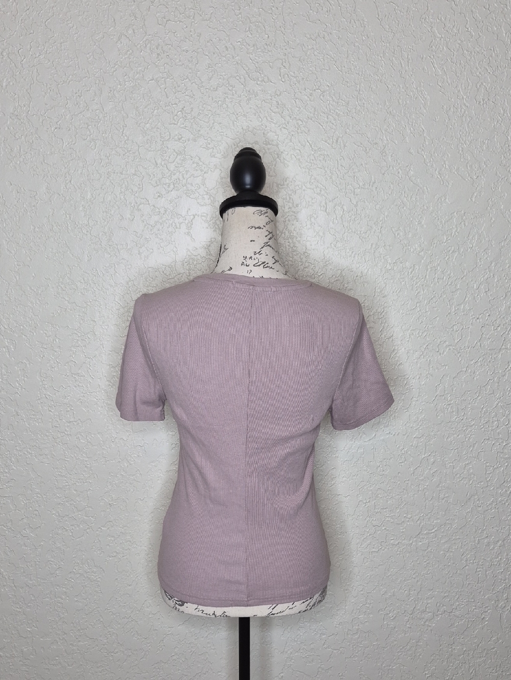 Just Fab Ribbed Short Sleeve Top Size M - Picture 3 of 6